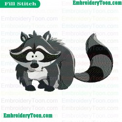 Raccoon Embroidery Design 05