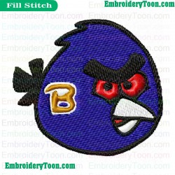 Raven Angry Bird Embroidery Design