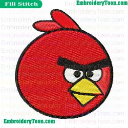 Red Angry Bird Embroidery Design