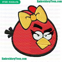 Red Bird Embroidery Design