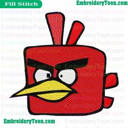 Red Icebird Angry Birds Space Embroidery Design