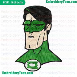 Sepia Green Lantern Embroidery Design