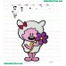 Sheep Holding Flower Embroidery Design