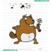 Squirrel Holding Flower Embroidery Design 02