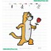 Squirrel Holding Flower Embroidery Design
