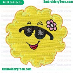 Sun As Flower Embroidery Design