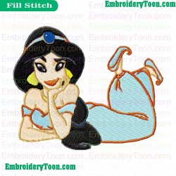 Sweet Princess Jasmine Embroidery Design