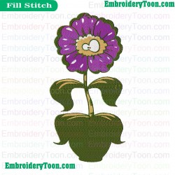 Vase Flower Embroidery Design 03