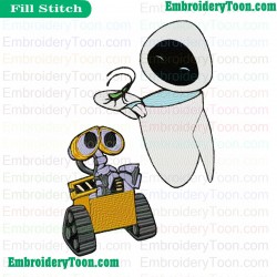 Wall E Embroidery Design 05
