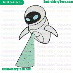 Wall E Embroidery Design 08