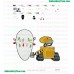 Wall E Embroidery Design 09