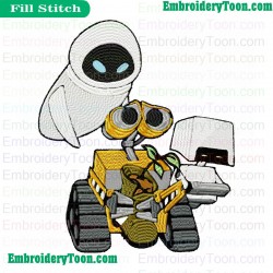 Wall E Embroidery Design 16