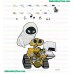 Wall E Embroidery Design 16
