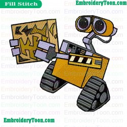 Wall E Embroidery Design 17