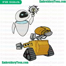 Wall E Embroidery Design 18