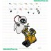Wall E Embroidery Design 21