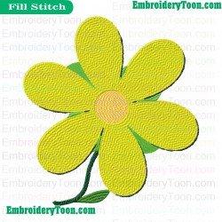Yellow Flower Embroidery Design