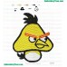 Yellow Goom Angry Bird Embroidery Design