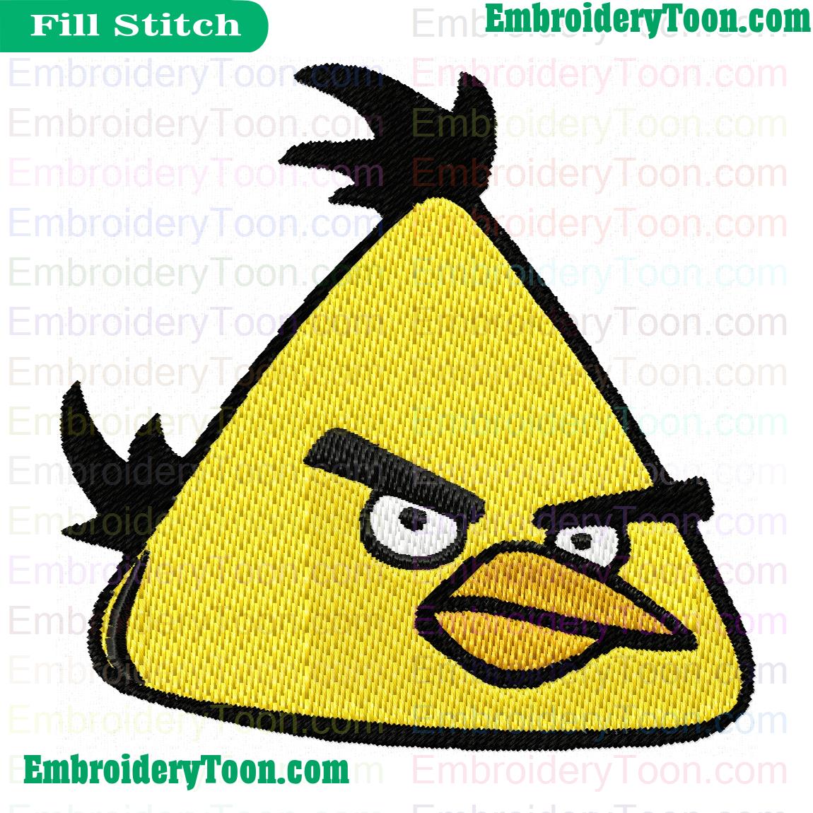 Angry Bird Yellow Bird Embroidery Design